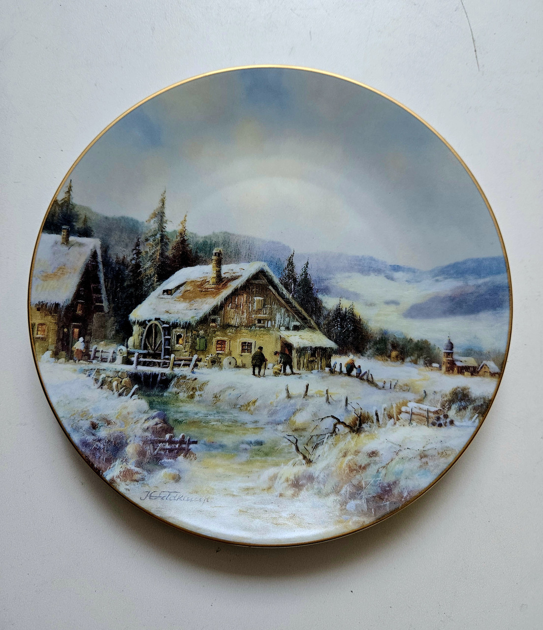 Колекційна, Порцелянова тарілка Млин біля струмка, фото 1