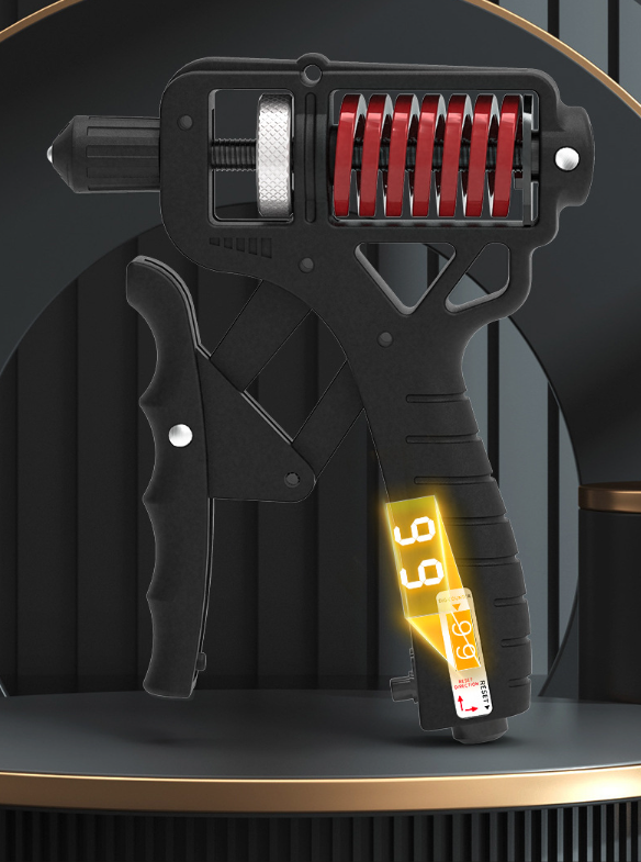 Регульований еспандер 5-165 кг з гумовою ручкою. Еспандер кистьовий з лічильником натискань 99 разів, фото 1