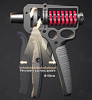 Регульований еспандер 5-165 кг з гумовою ручкою. Еспандер кистьовий з лічильником натискань 99 разів, фото 3