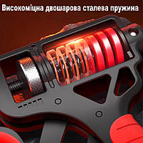 Регульований еспандер 5-165 кг з гумовою ручкою. Еспандер кистьовий з лічильником натискань 99 разів, фото 9