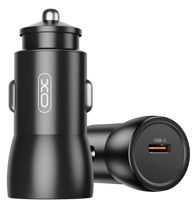 Автомобільний зарядний пристрій XO CC57 25W Metal Car Charger Type-C PD Black