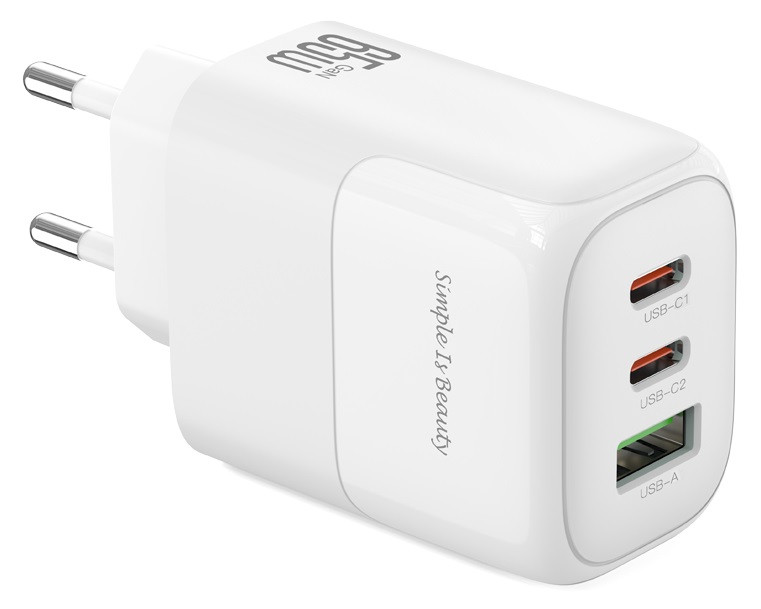 Мережевий зардний пристрій XO L139 - 65W PD Dual USB-C & 18W QC USB-A White