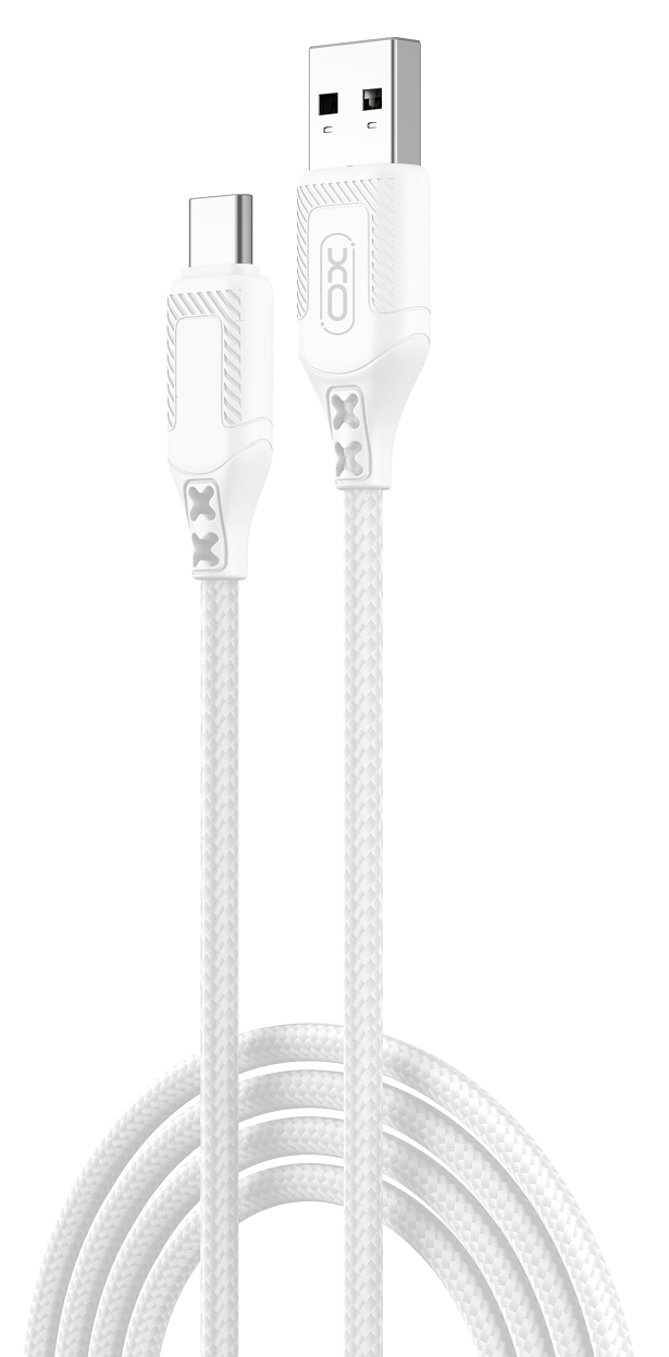 Кабель XO NB235 Zebra Series Braided USB-A to Type-C - 1m White