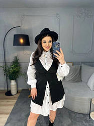 Жіноча сукня; Квіт чорно-білий;   Розміри: 42-44, 46-48, 50-52;