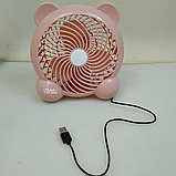 Настільний круглий міні-вентилятор від USB BY-C180-2 Рожевий, фото 10