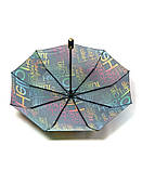 Парасолька автомат RAIN FLOWERS №1130 "Привітання" жіноча на 9 спиць Чорний, фото 3