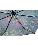 Парасолька автомат RAIN FLOWERS №1130 "Привітання" жіноча на 9 спиць Чорний, фото 5