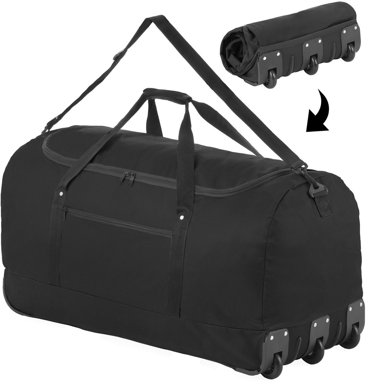 Сумка дорожня на колесах компактна TravelZ Wheelbag 100 літрів, чорний