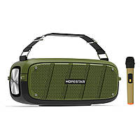 Бездротова Bluetooth колонка Hopestar A20 PRO c Мікрофоном Караоке | BT, 55W, TWS, USB, 6000mAh, 4h | Зелений
