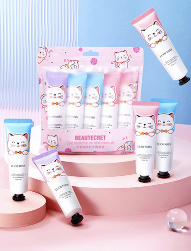 Набір кремів для рук Luofmiss Cute Moisturize Cat Hand Cream Set, 5 шт/уп