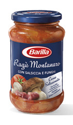 Соус натуральний томатний Barilla Ragu Montanaro з м'ясним фаршем і грибами, 400 г.