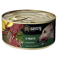 Savory Dog Gourmand 4 meats (Сейворі Дог 4 м'яса) вологий корм для собак гурманів 400 г х 6 шт.