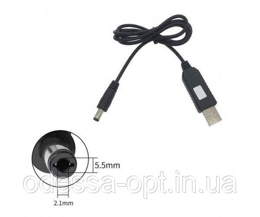 USB кабель живлення для роутера, модему 5v-12V (2.1mm x 5.5mm), фото 1