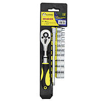 Набір насадок торцевих з трещеткою Сталь 12 од. 1/4" AT-1214