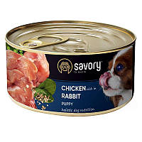 Savory Chicken Rabbit Puppy (Сейворі Паппі Курка Кролик) вологий корм для цуценят 400 г х 6 шт.