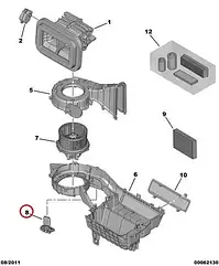 Резистор пічки на Fiat Ducato, Peugeot Boxer, Citroen Jumper 4 (2014-...), 55702407, 6450XR, 6436C4