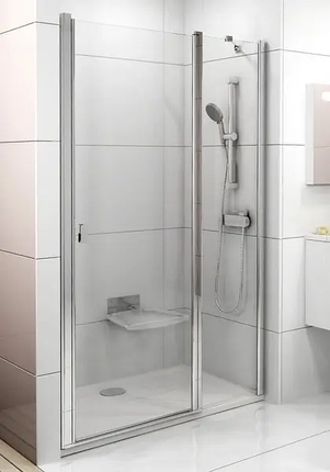 Душові двері Ravak Chrome CSD2 195х110 см розпашні сатин прозоре скло, фото 1