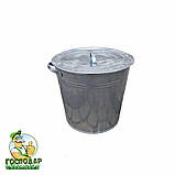 Бак оцинкований 32 літра (виварка) з кришкою та решіткою, фото 2