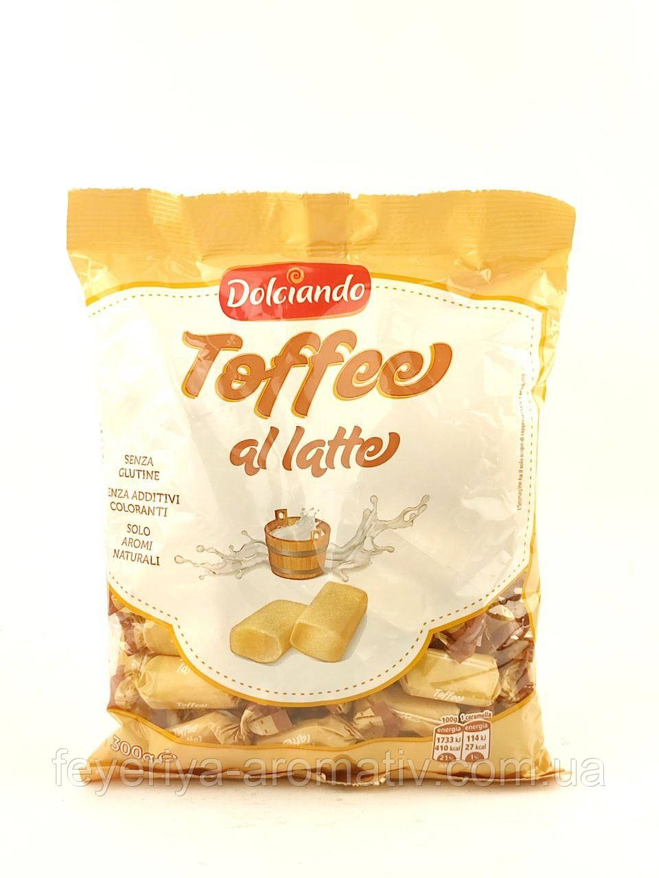 Цукерки іриски Dolciando Toffee al latte 300 г Італія
