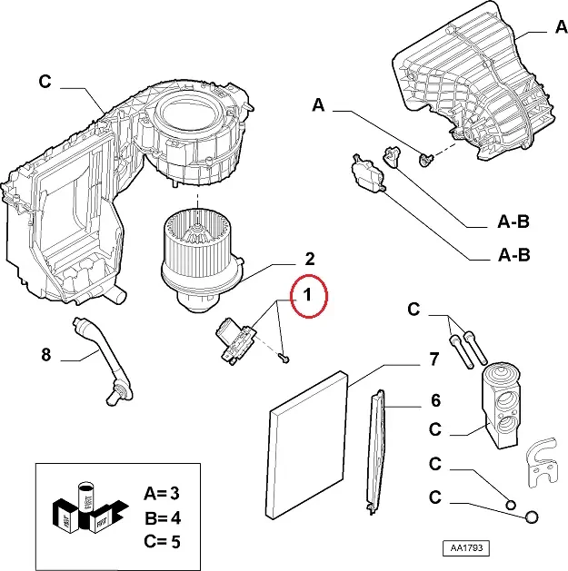 Резистор пічки (опалювача) на Fiat Qubo, Peugeot Bipper, Citroen Nemo (2008-...), 55702407, 6436C4, 6436A7