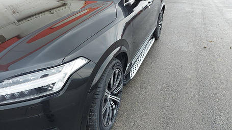 Бокові пороги Shining (2 шт. Алюміній) для Volvo XC90 2015- рр, фото 1