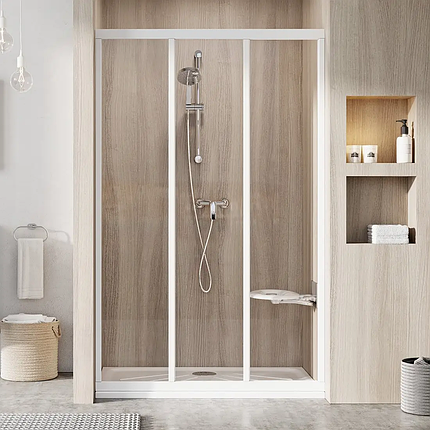 Душові двері Ravak Supernova ASDP3 198х120 см розсувні білі прозоре скло, фото 1