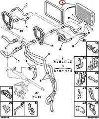 Радіатор опалювача (пічки) на Fiat Ducato, Peugeot Boxer, Citroen Jumper 4 (2014-...), 77364073, 6448R0