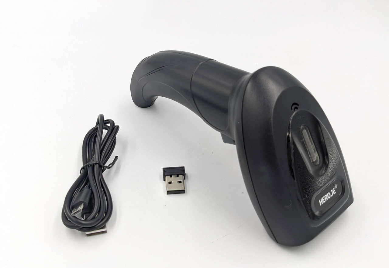 1D, 2D CMOS сканер штрих-коду, QR коду бездротовий USB Heroje C-1270W з датчиком руху чорний (C-1270W)