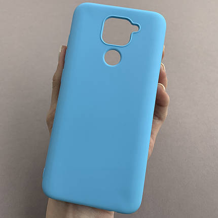Чохол для Xiaomi Redmi Note 9 однотонний силіконовий чохол на телефон сяомі редмі нот 9 блакитний pln, фото 1