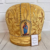 Митра з декоративним камінням та іконами (оксамит)