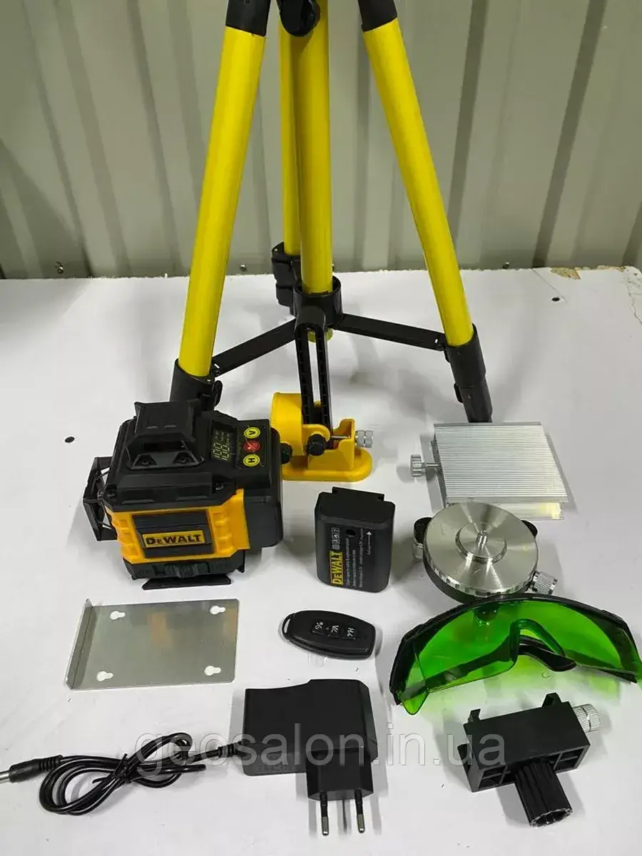 Лазерний нівелір dewalt dce089d1g, акумуляторний лазерний нівелір девольт (3d, 12 променів)