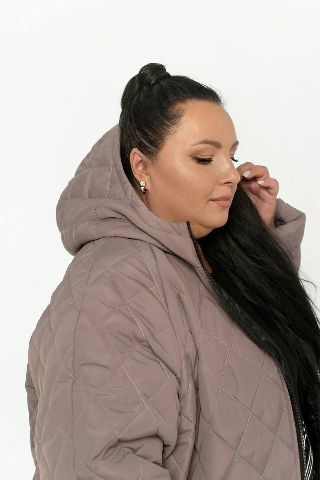 Тепла демісезонна жіноча подовжена куртка стьогана плащовка великі розміри