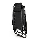 Крісло шезлонг 178 см лежак для відпочинку з підсклянником пляжний садовий  Zero Gravity чорний, фото 7