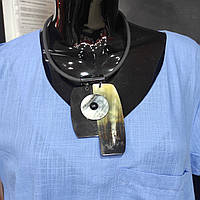 Оригінальне коричневе кольє з рогу буйвола Індія