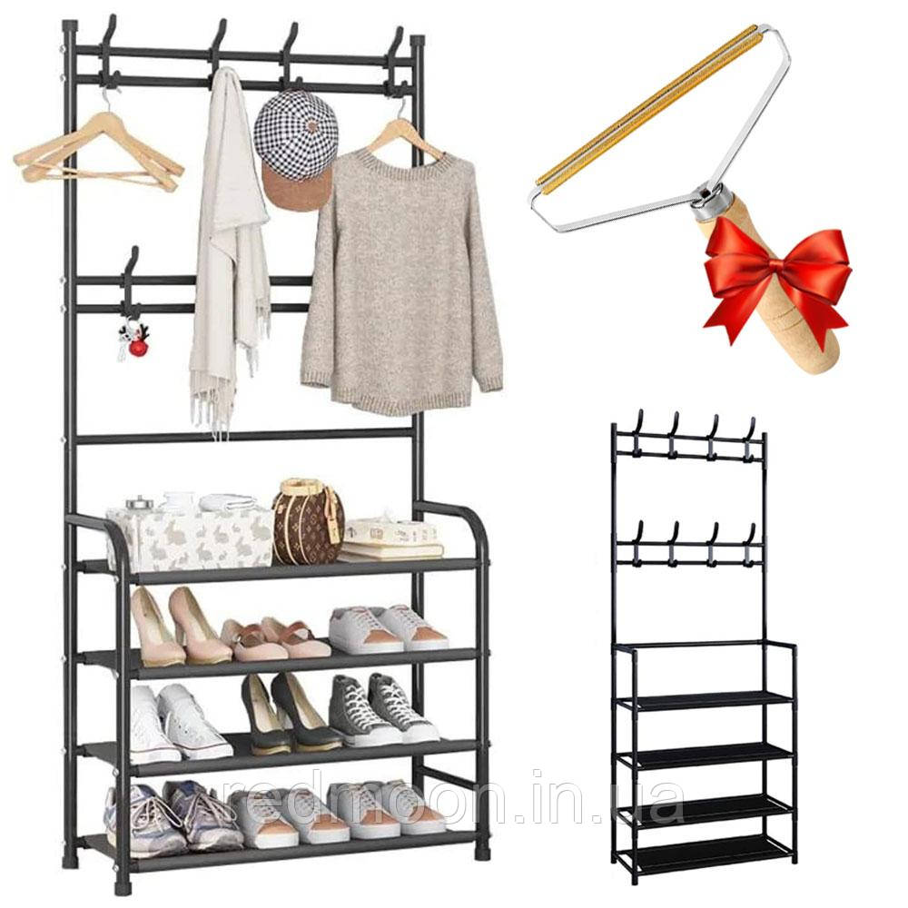 Вішалка для одягу New simple floor clothes rack + Подарунок Щітка скребок від шерсті / Стійка для речей, фото 1