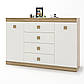 Великий комод Еверест на 4 ящики Соната-8 140х38х94 дуб сонома + білий (DTM-2013), фото 2