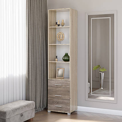 Шафа-пенал відкрита з ящиками Еверест Бриз-16 сонома + трюфель