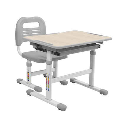 Зростаюча парта та стільчик FunDesk Piccolino Grey — ОПТОМ ДЛЯ ШКІЛ, фото 1