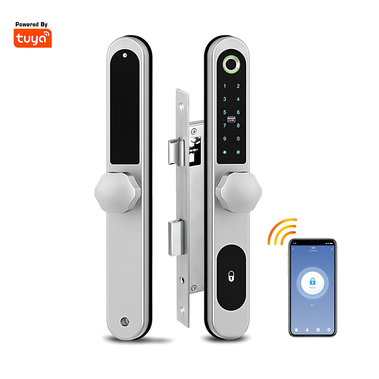 Електронний дверний замок NaviCat D04 з підтримкою програми TUYA Silver, фото 1