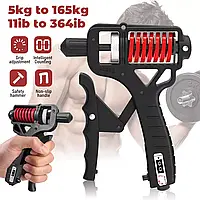 Кистьовий еспандер із лічильником 5 — 165 кг пружинний з регульованим навантаженням збільшення сили рук і пальців