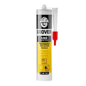 Клей GROVER GR100 монтажний, багатоцільовий для важких конструкцій (бежевий), 300 мл