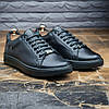 Чоловічі шкіряні кеди (натуральна шкіра) демісезонні чорні, чоловіче взуття весна осінь, розміри 40-48, фото 2
