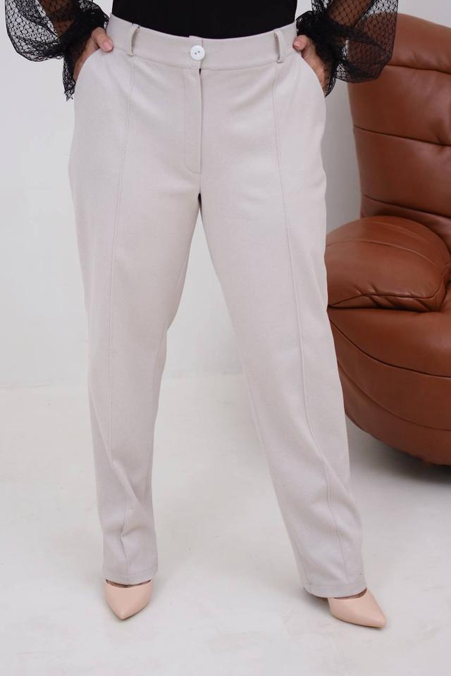 Жіночі брюки з карманами з вовни на зиму розміри великі