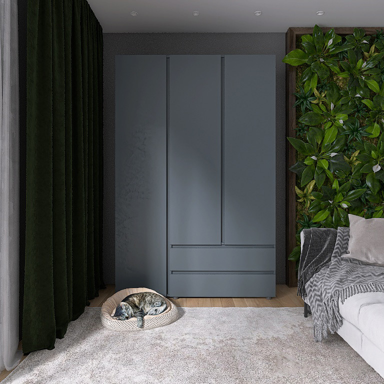 Шафа тридверна Еверест ШЛ-3 Лайт Графіт (DTM-4913), фото 1