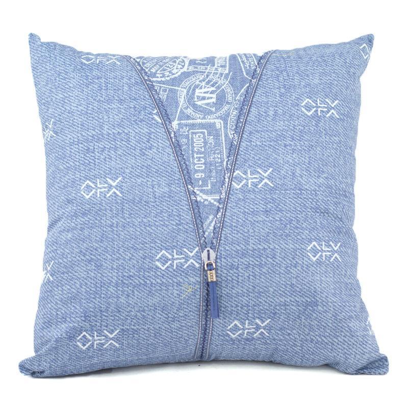 Подушка декоративна в блакитному кольорі Rainbow Bic Ricami, фото 1