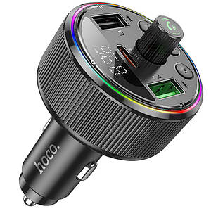 АЗП FM модулятор Hoco E82 Guerrero PD30W+QC3.0 Black