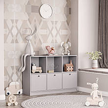 Стелаж дитячий з шухлядами 868х1204х352 мм Сірий