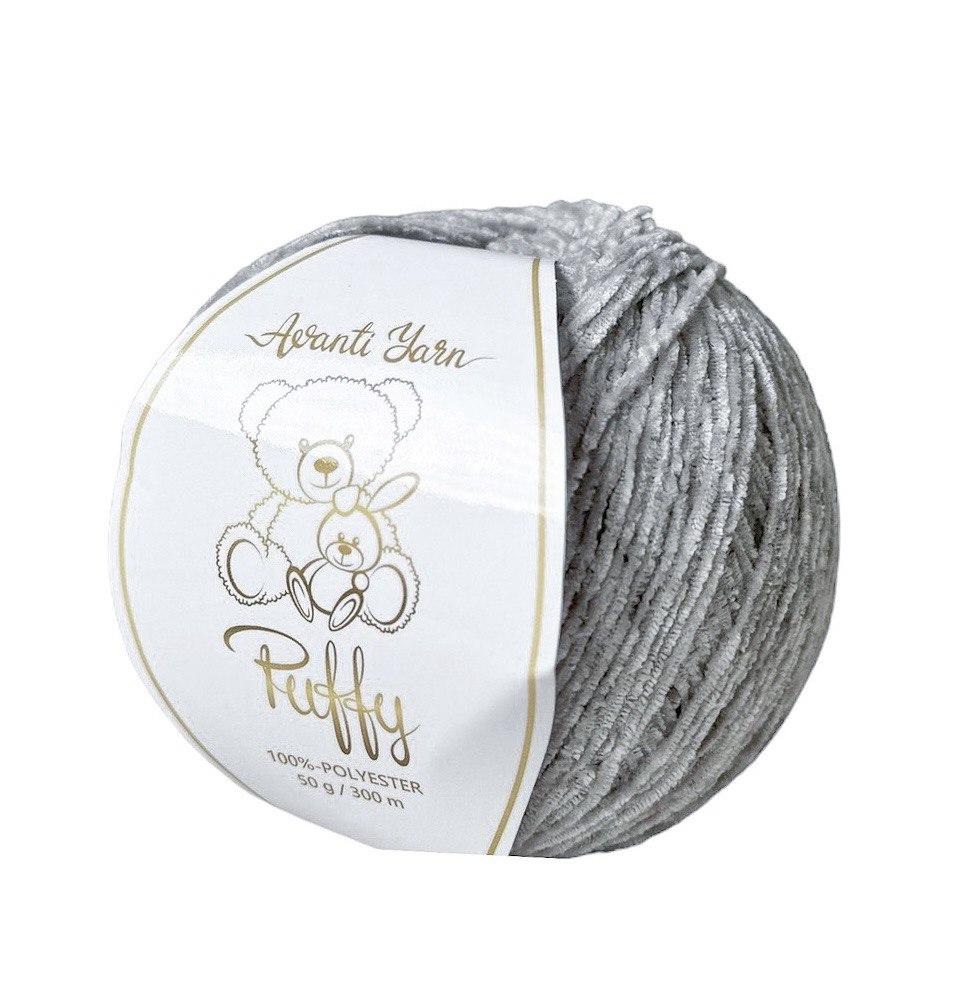 Avanti Yarn PUFFY (Аванті Ярн Пуффі) № 817 світло сірий (Пряжа велюр, нитки для в'язання)