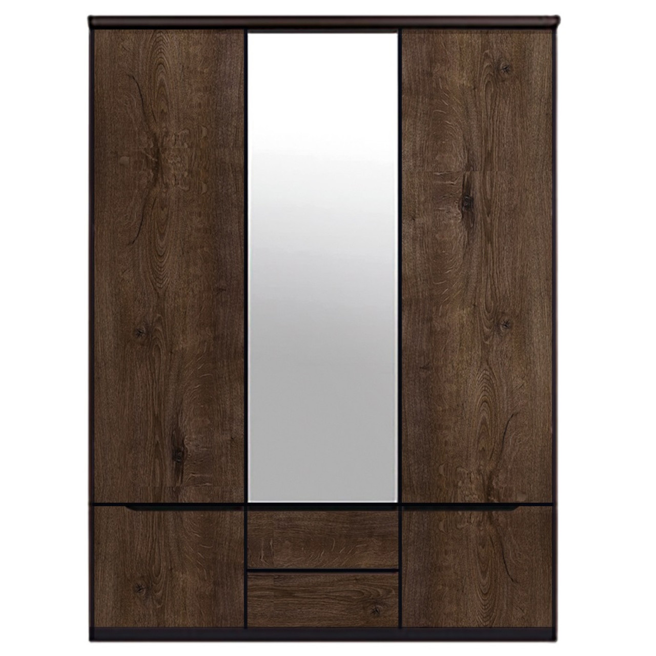 Шафа розпашна з дзеркалом ВМК (БРВ) Джулі SZF2D1L2S Венге магія + Дуб конкордія (GRB-1676), фото 1