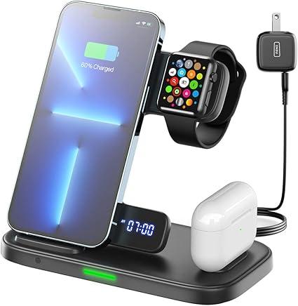 Бездротова зарядна станція INIU 3 в 1, 15 Вт 8 7 6 5 3 SE Ultra, iPhone 15 14 12 Pro Max Mini, Airpods